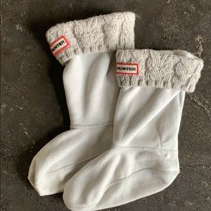 Hunter kids fleece socks w/ sweater knit cuff